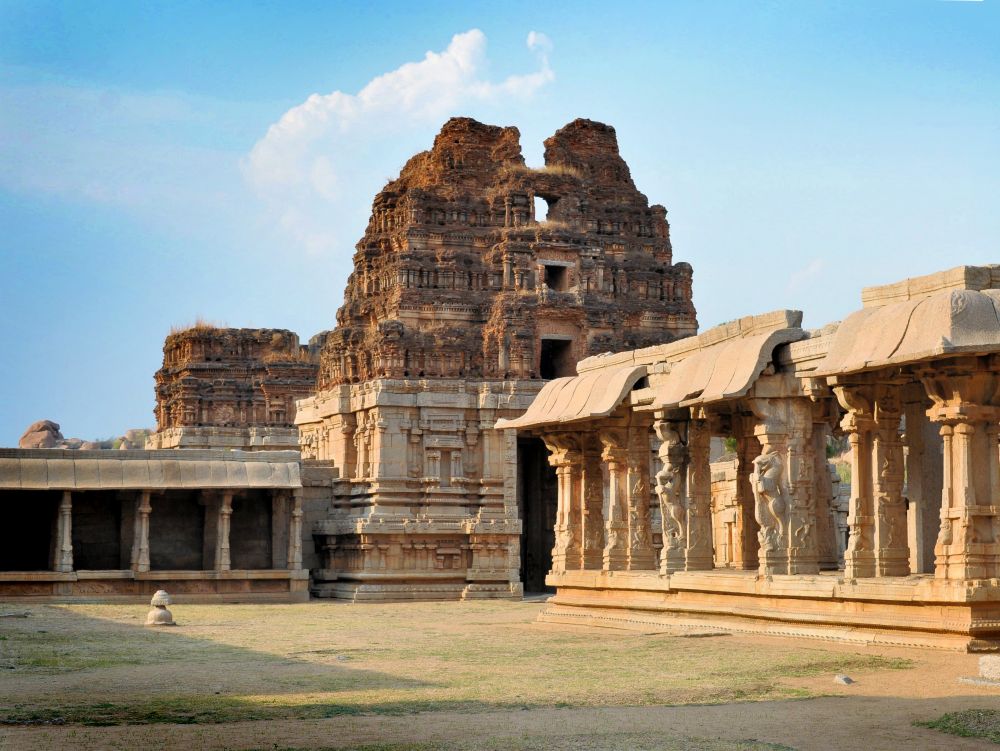 Ancient overgrown ruins of Hampi, Karnataka, India