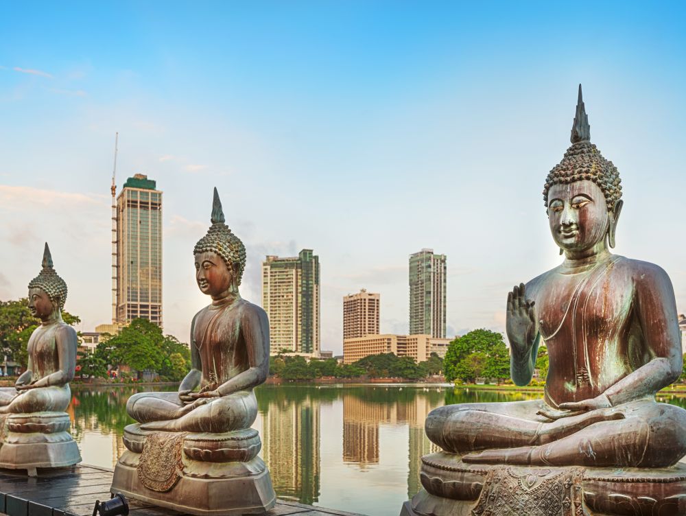 Seema Malaka temple on Beira Lake. Colombo, Sri Lanka. Panorama