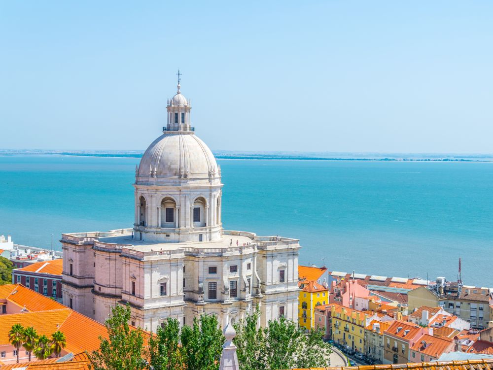 Aerial view of the national pantheon in Lisbon, Portugal