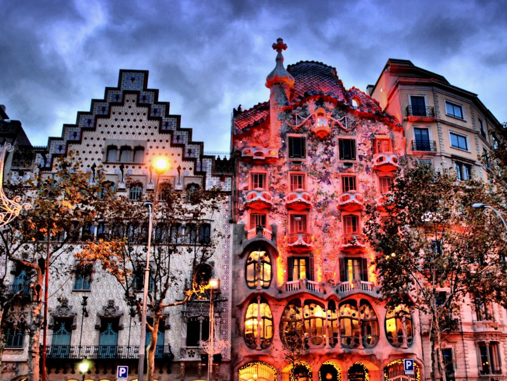 Barcelone - Casa Batllo illuminée