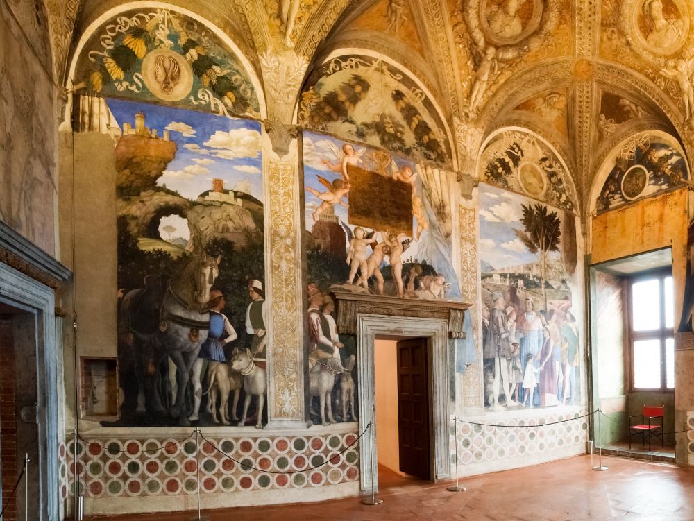 Mantova, Italy - January 8, 2016: Palazzo Ducale in Mantua, also known as the Gonzaga palace, is one of the main historic buildings citizens.