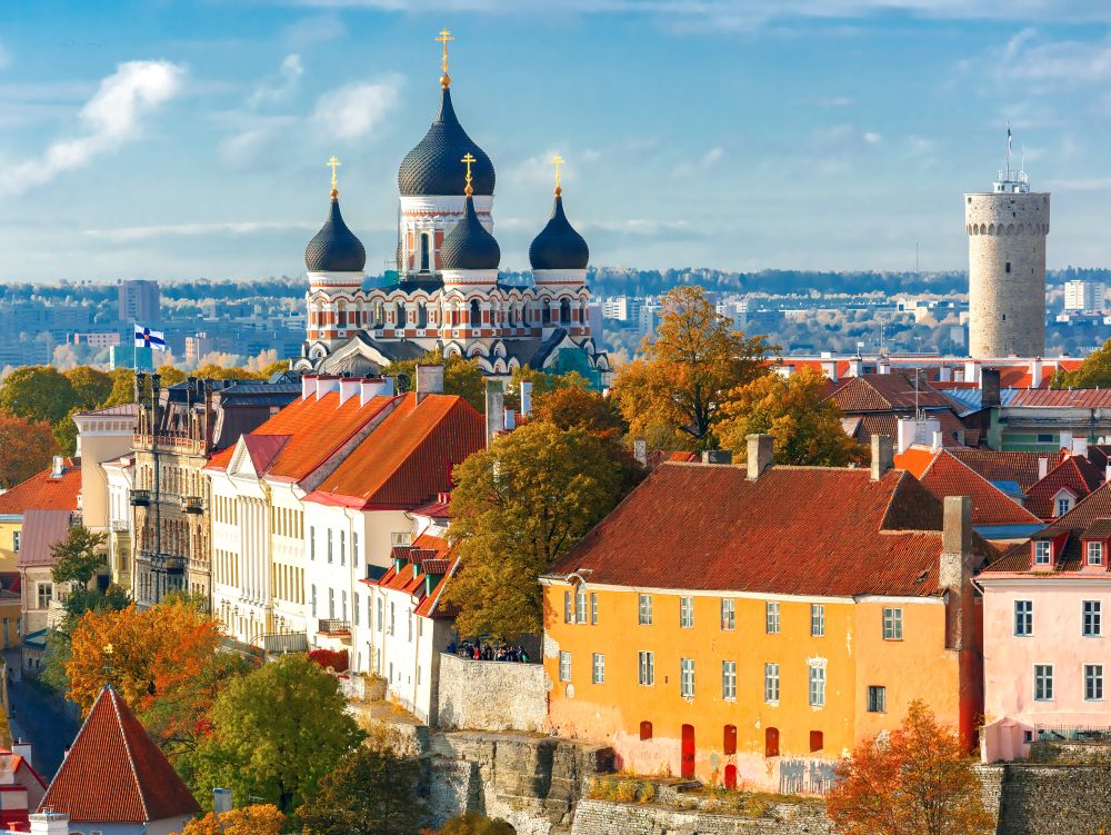 Aerial view old town, Tallinn, Estonia
