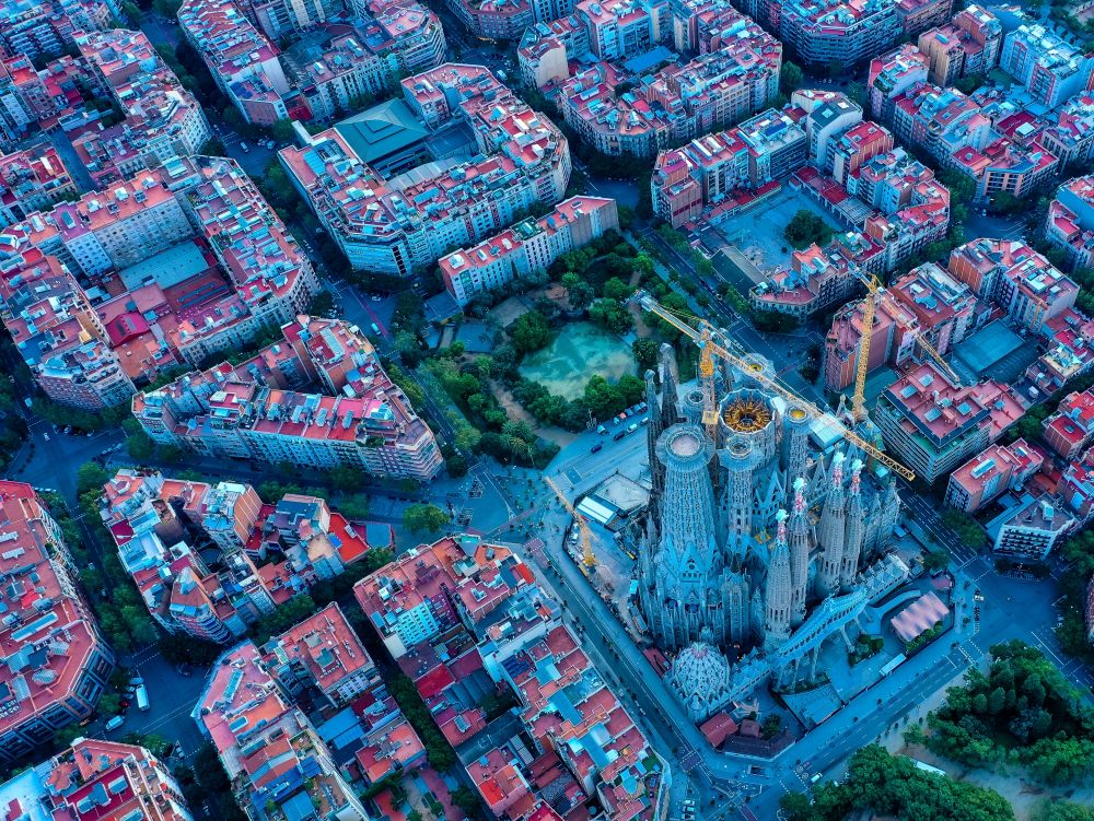 La Sagrada Familia, vue aérienne