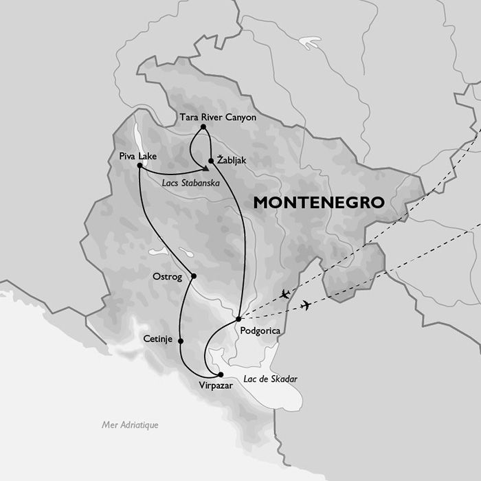 Carte autotour Monténégro