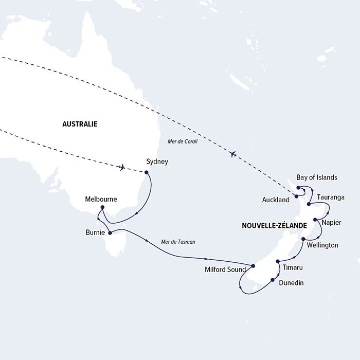 Carte Australie-Nouvelle Zélande