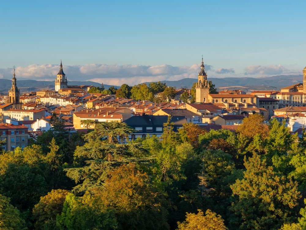 Downtown of Vitoria-Gasteiz at sunset, Basque Country, Spain