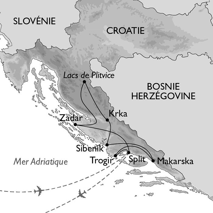 Carte Croatie en 7 jours