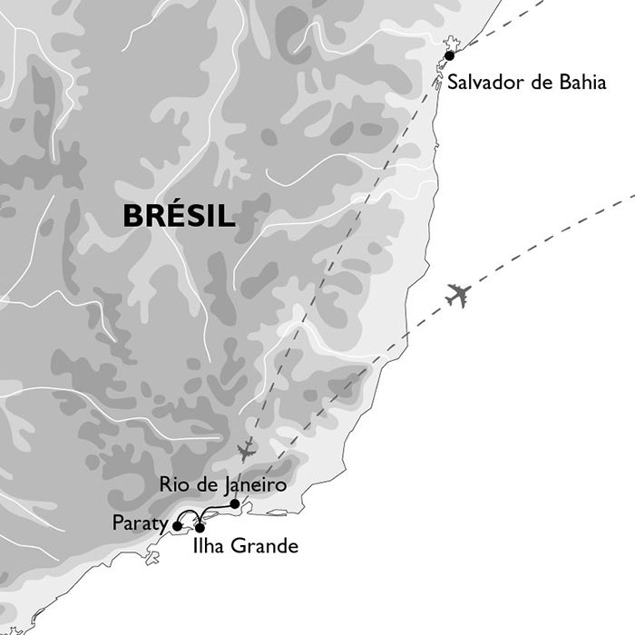 Carte Salvador à Rio