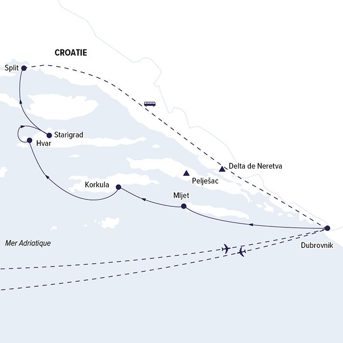 Carte croisière Au fil des Îles croates