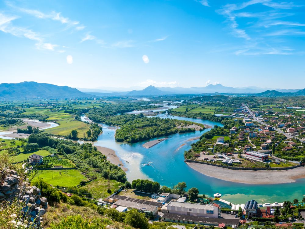 Vue panoramique depuis la forteresse Rozafa