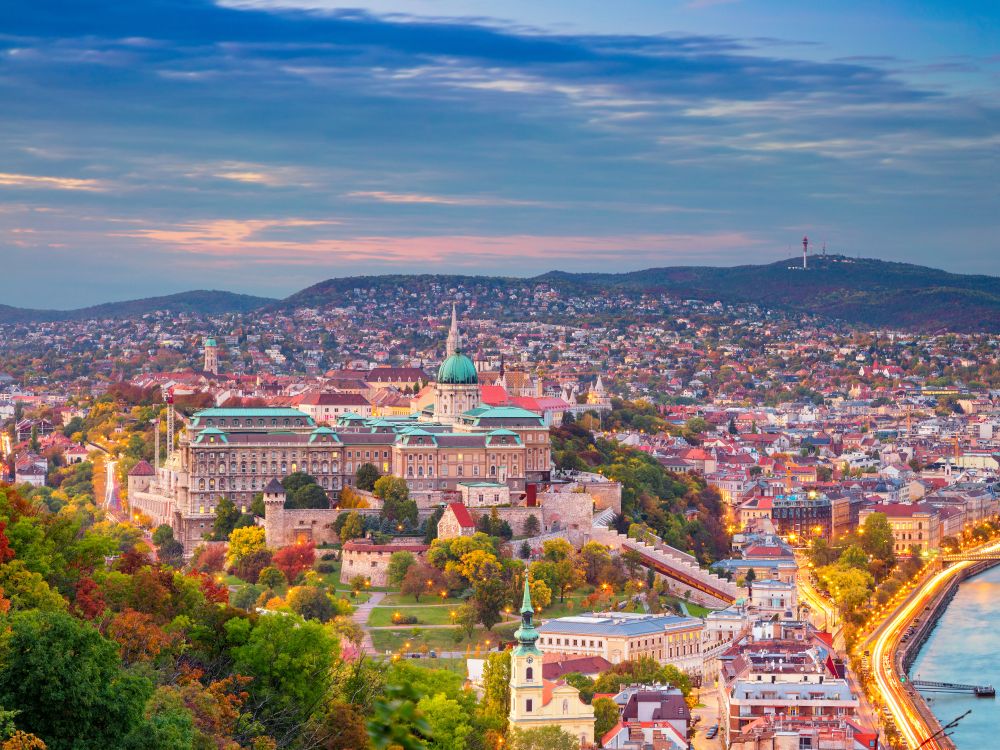 Budapest. Panoramic cityscape image of Budapest, capital city of