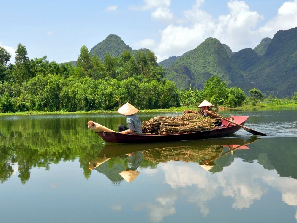 Vietnamiennes sur un bateau