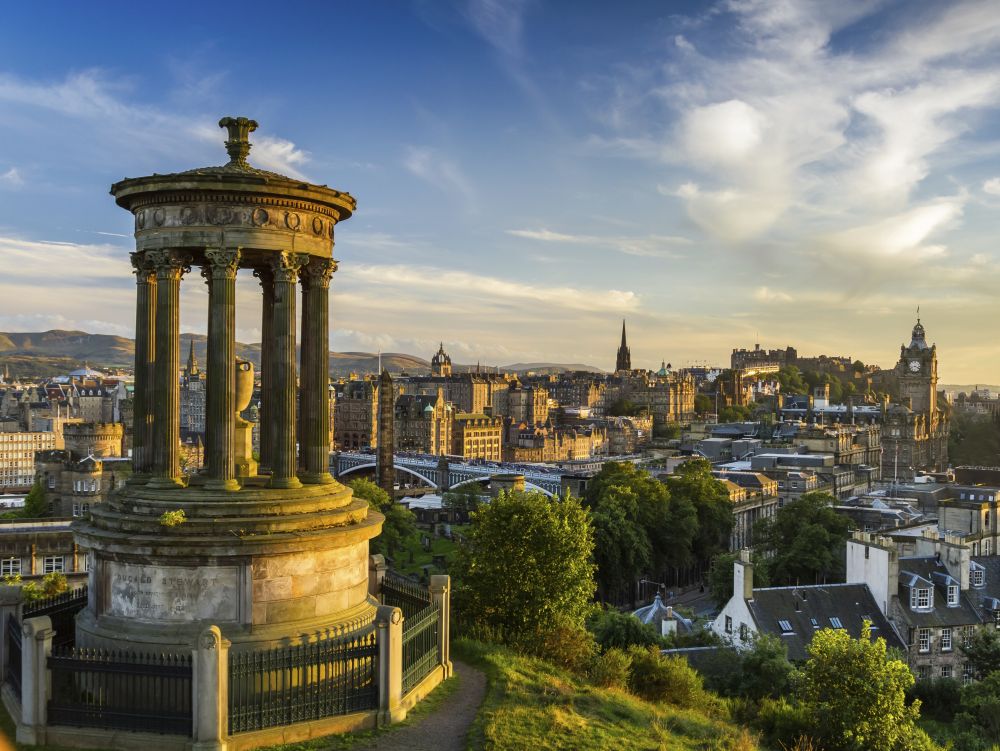 Edimbourg : vue du château depuis Calton Hill