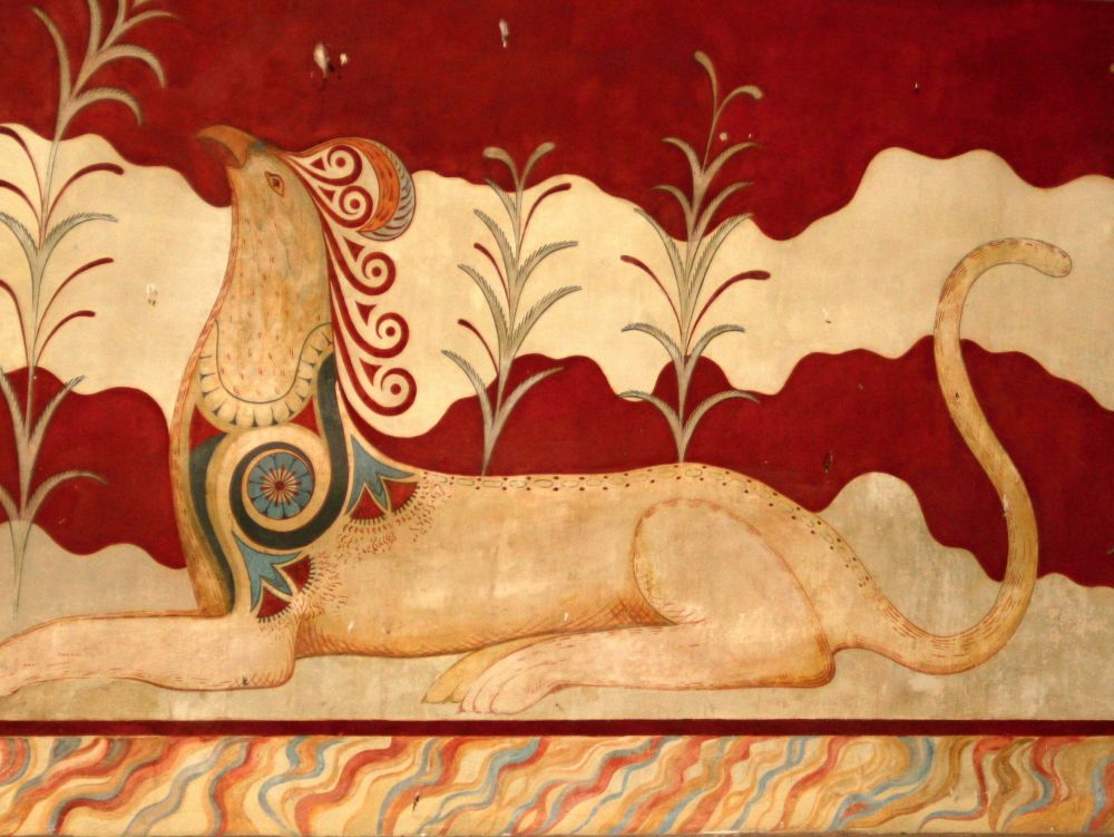 Fresco at Palace of Knossos in Crete