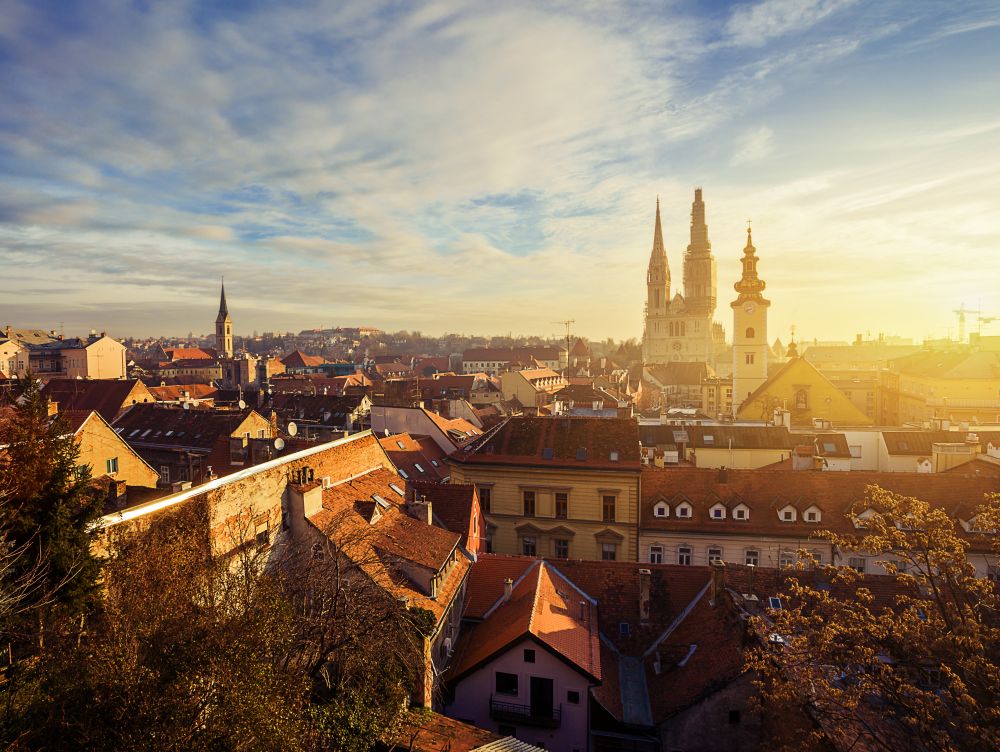 morning view of old Zagreb. Croatia.