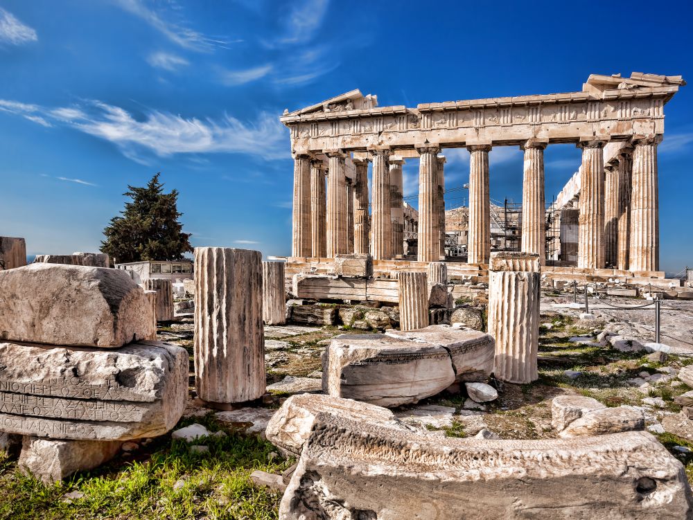 Famous Parthenon temple on the Acropolis in Athens, Greece