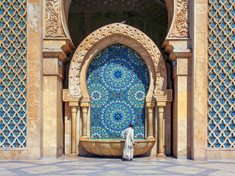 Casablanca - Fontaine de la Mosquée Hassan II, Casablanca