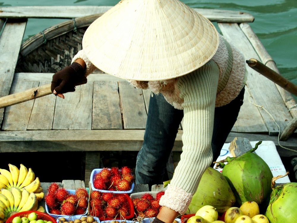 Marché flottant sur le Mékong