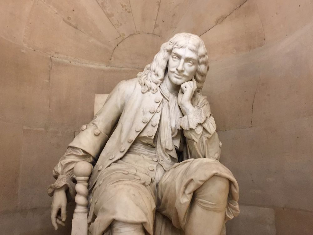 Paris : statue de Molière par Caffieri, hall de la Comédie Française